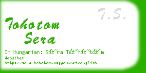 tohotom sera business card